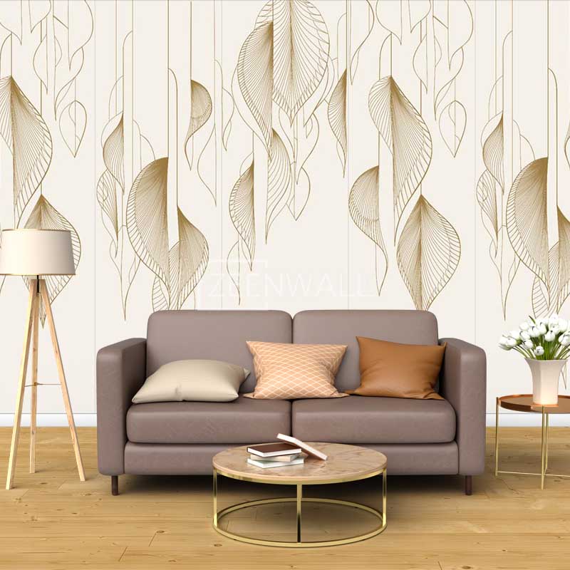 Papier peint : Plumet beige