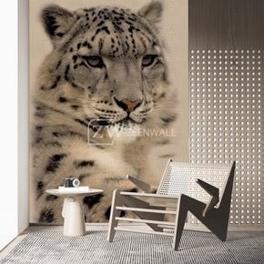 Papier peint : tigre beige