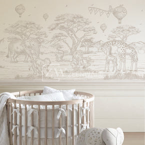 Papier peint : Safari Pastel (beige)