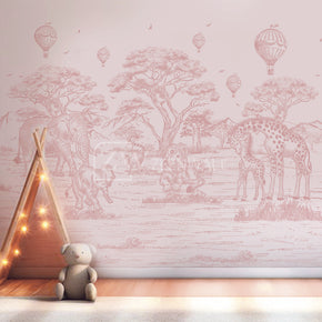 Papier peint : Safari Pastel (rose)