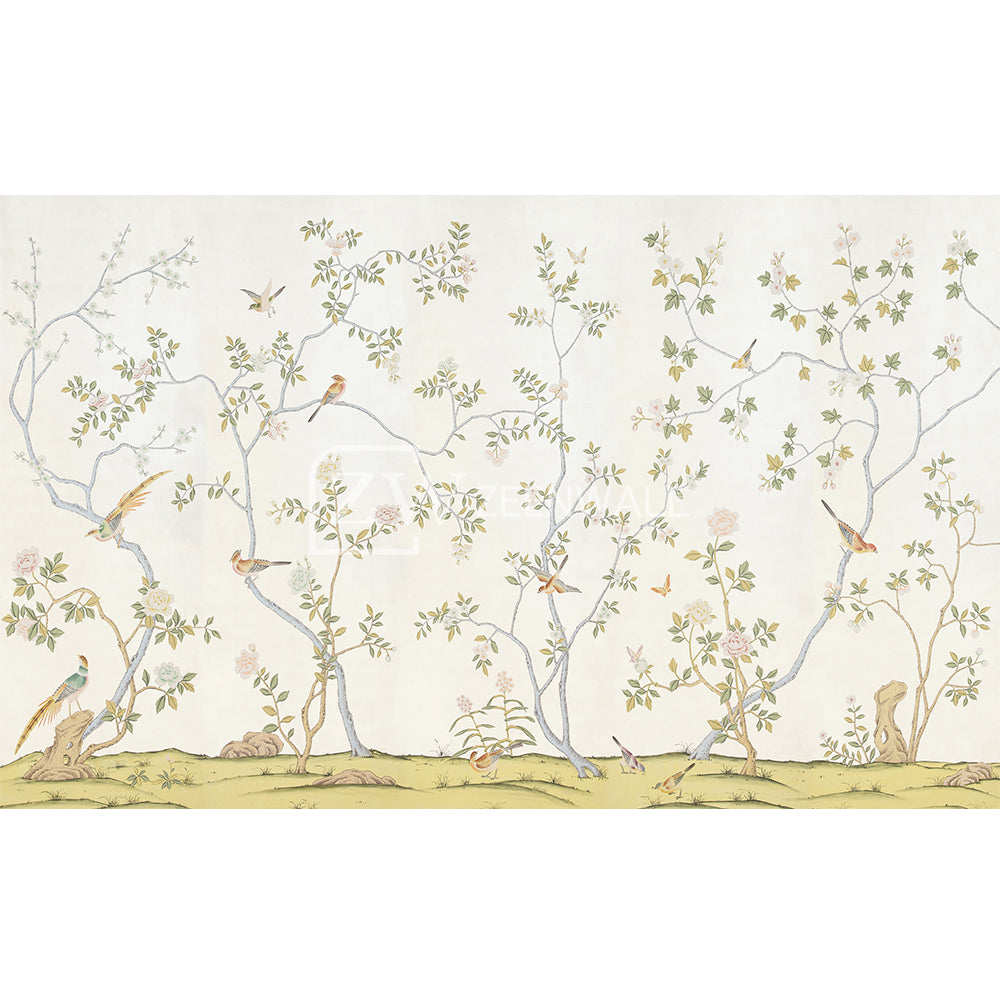 Papier peint : fleurs & oiseaux - zeenwall