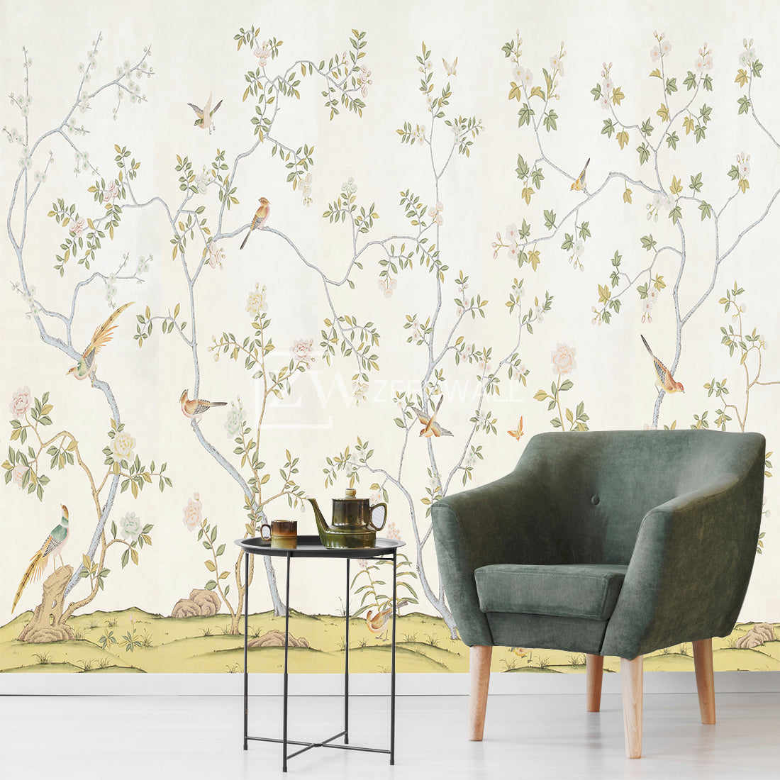 Papier peint : fleurs & oiseaux - zeenwall